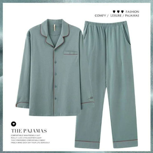 Hommes Minimalist Long Sleeve Loungewear Pajamas