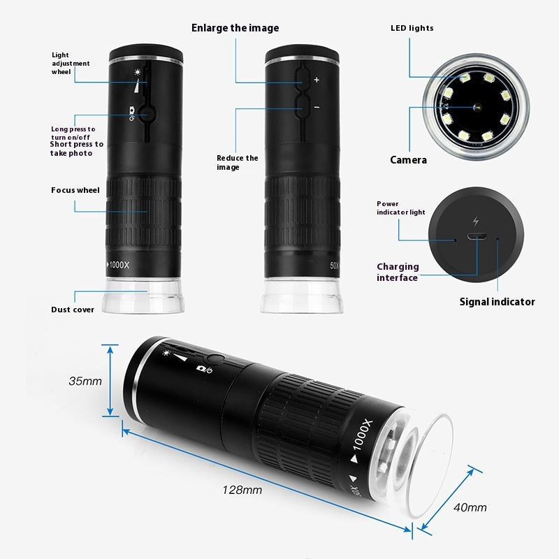 Microscope de détection portable de verre grossissant électronique numérique haute définition