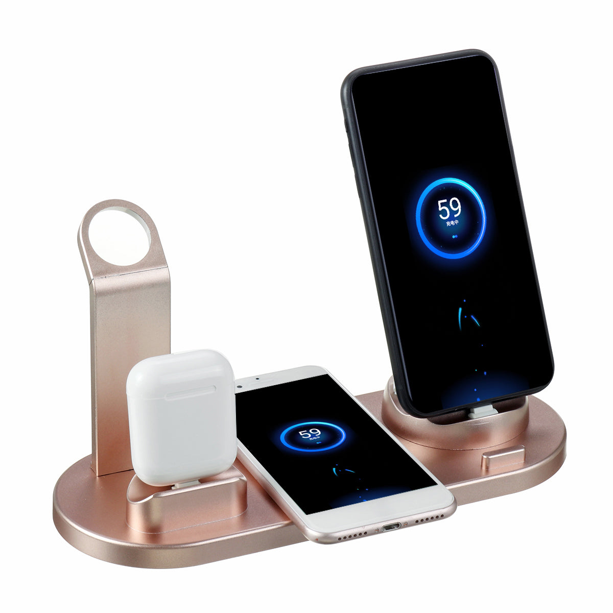 Casque de téléphone mobile Base de bornes de recharge sans fil à trois en un