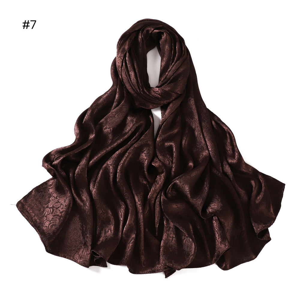 Women's Satin Patterned Jacquard Headscarf