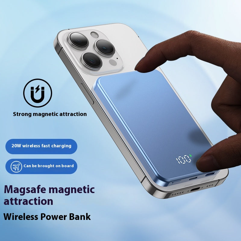 Affichage numérique Alliage d'aluminium Magsafe Magsafe magnétique Banque de puissance sans fil
