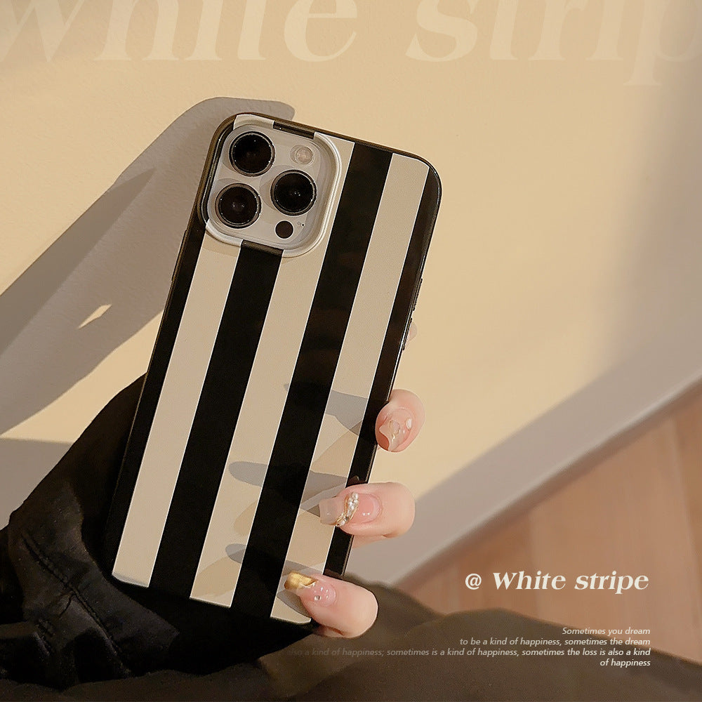 Boîtier de téléphone à rayures simple Silicone