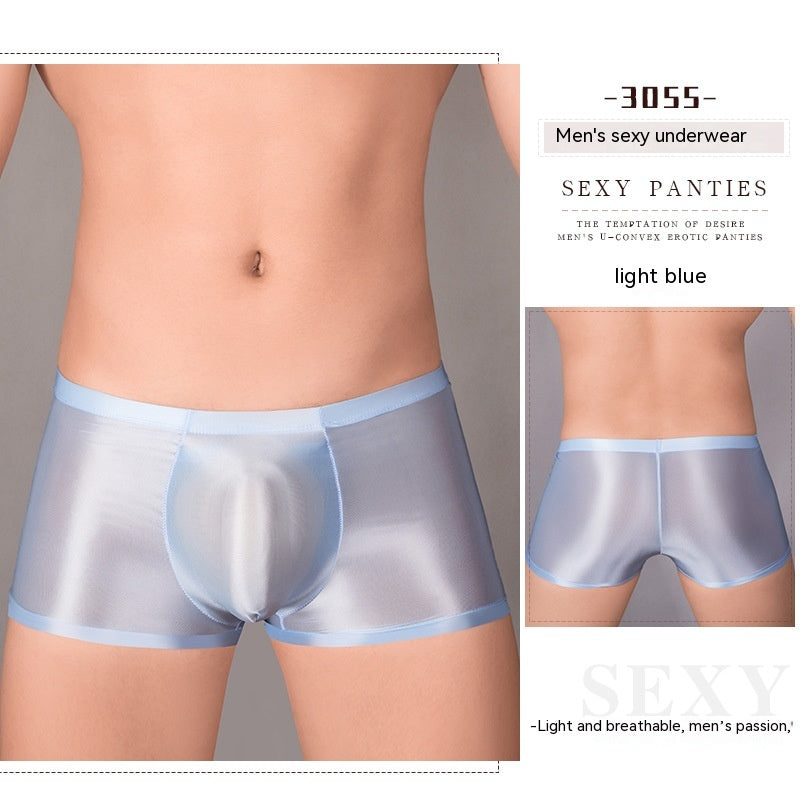 Huile Glossy U Convex Ultra-mince transparent homme confortable stretch Short
