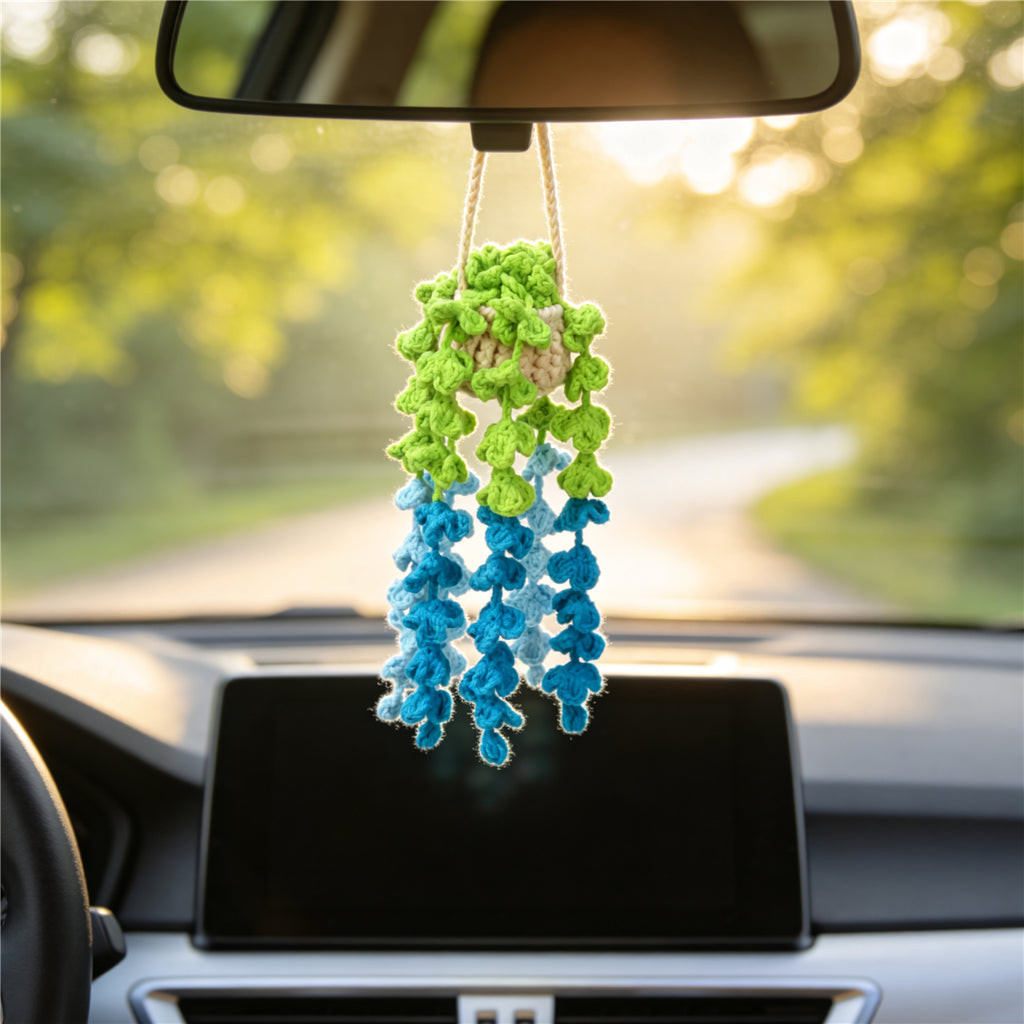 Crochet fait main assorti couleur suspension Wisteria Ornement en pot Everlasting Soft Fils Cro