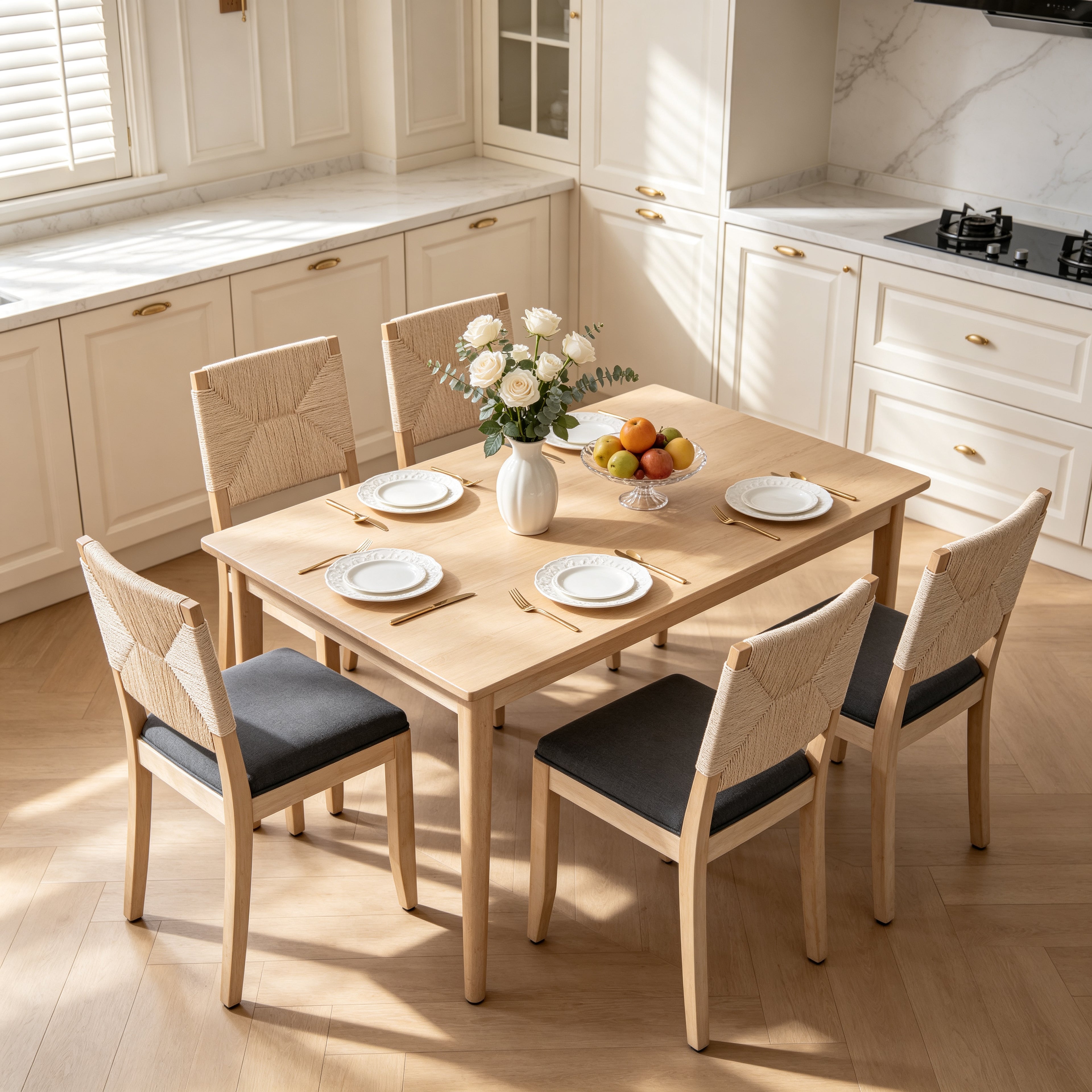 Chaises à manger à la campagne française Ensemble de 2