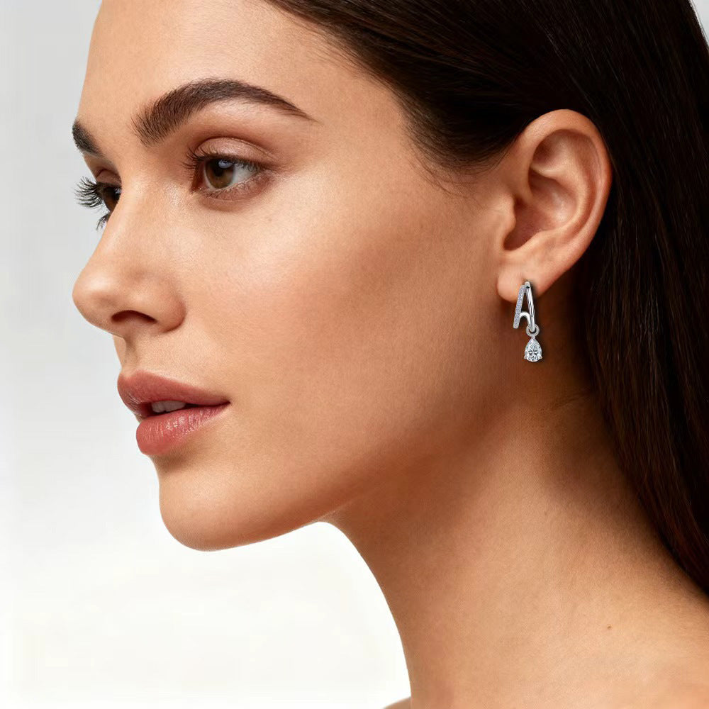 S925 Boucles d'oreilles à double boucle en argent sterling