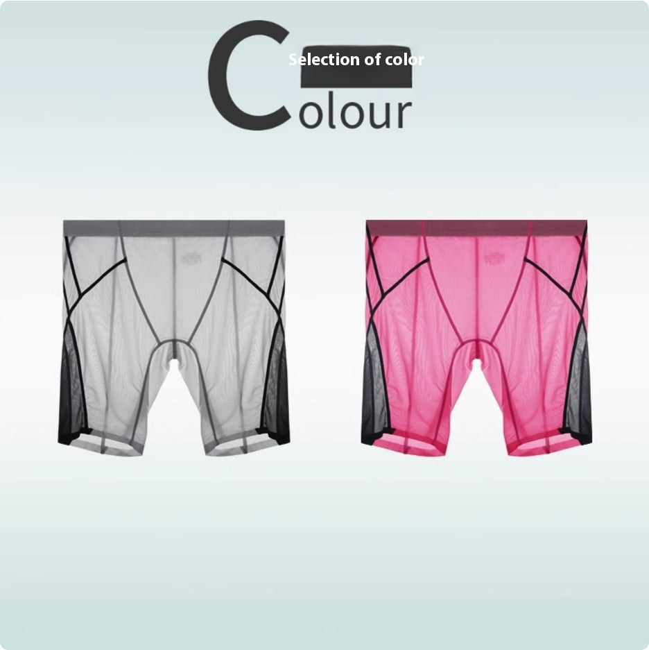 Sous-vêtements de sport en soie glacée Hommes Non-trace Porter Leg Quick Dry Plus Long Porter Crotch