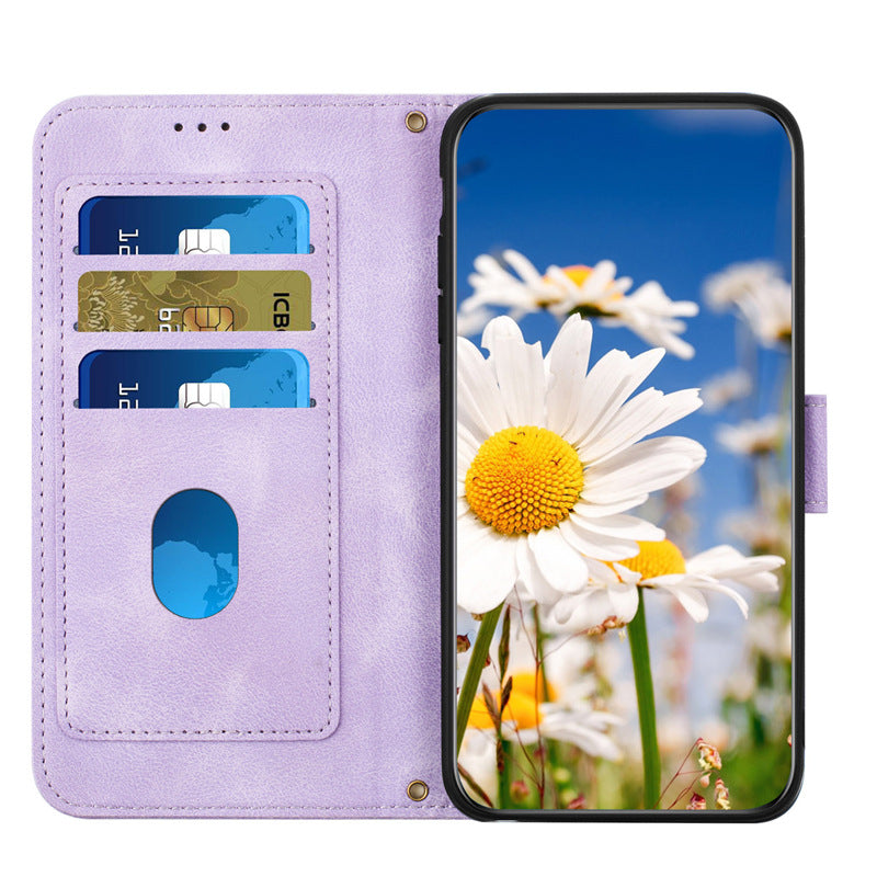 Petit étui en cuir Flip Floral Étui téléphonique