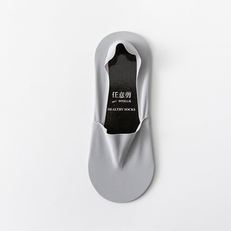Chaussettes Bouche peu profonde Invisible sans couture Basse coupe Coton pur Fond Silk Ice