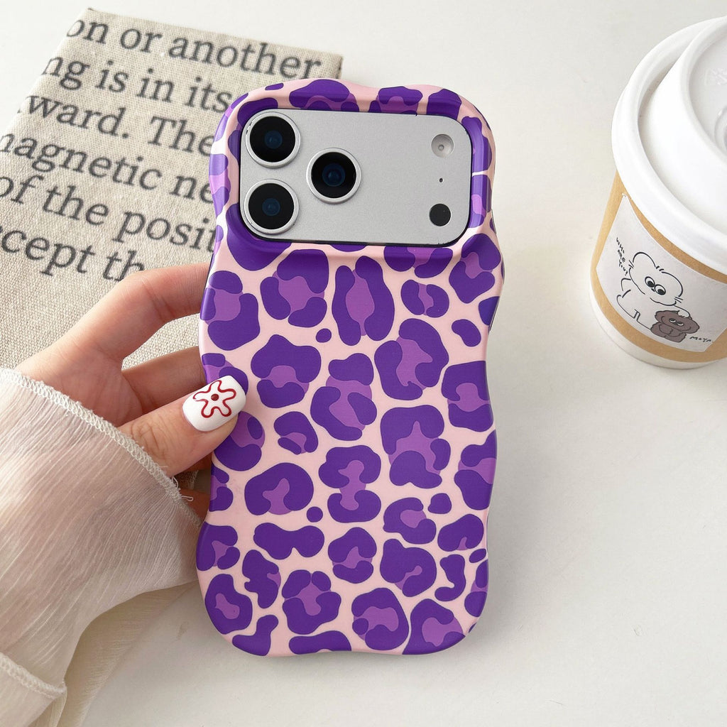 Contraste-couleur Leopard-print Dossier téléphonique Novel Et Niche