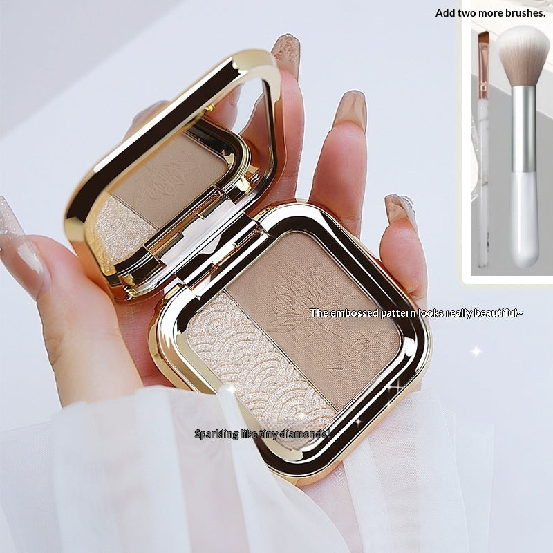 Palette contournante 3-en-1 maquillage visage pour l'ombrage et la mise en valeur du nez