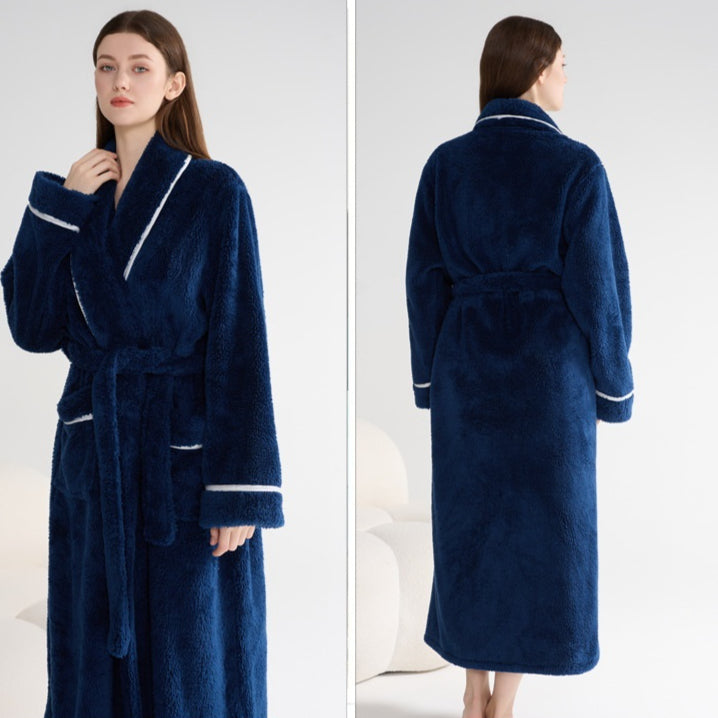 Automne et hiver épais robe de nuit style couple