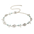 American Western Cowboy Waist Chain avec chapeau en métal turquoise et pendentifs de bottes