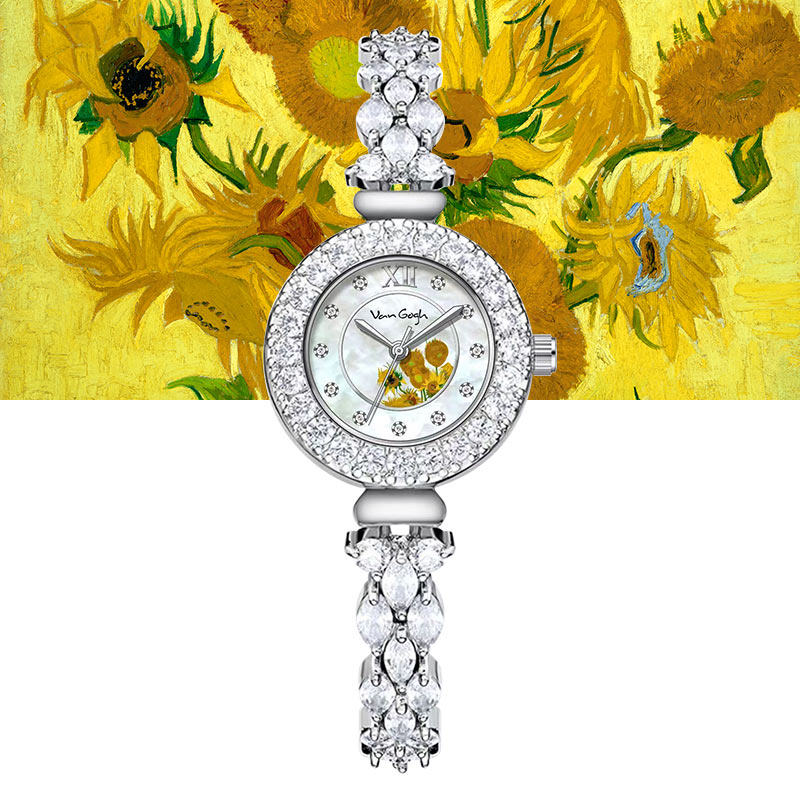 Van Gogh Yaoguang Full Starry River Series Sunflower Women's Steel Band Watch