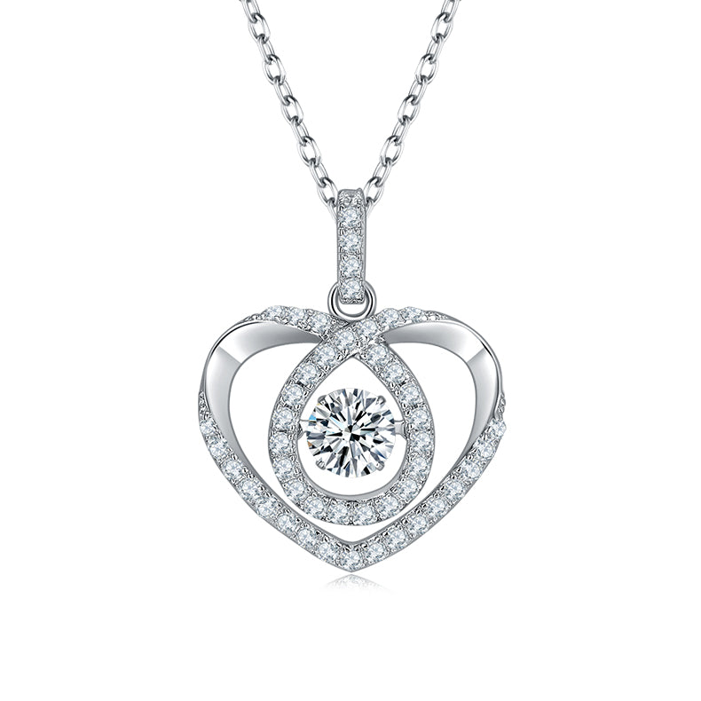 S925 Argent Sterling 0.5ct D Couleur VVS1 Moissanite Collier ouvert 45cm Platine