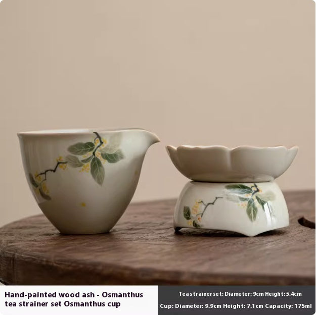 Ensemble de thé en céramique Osmanthus peint à la main