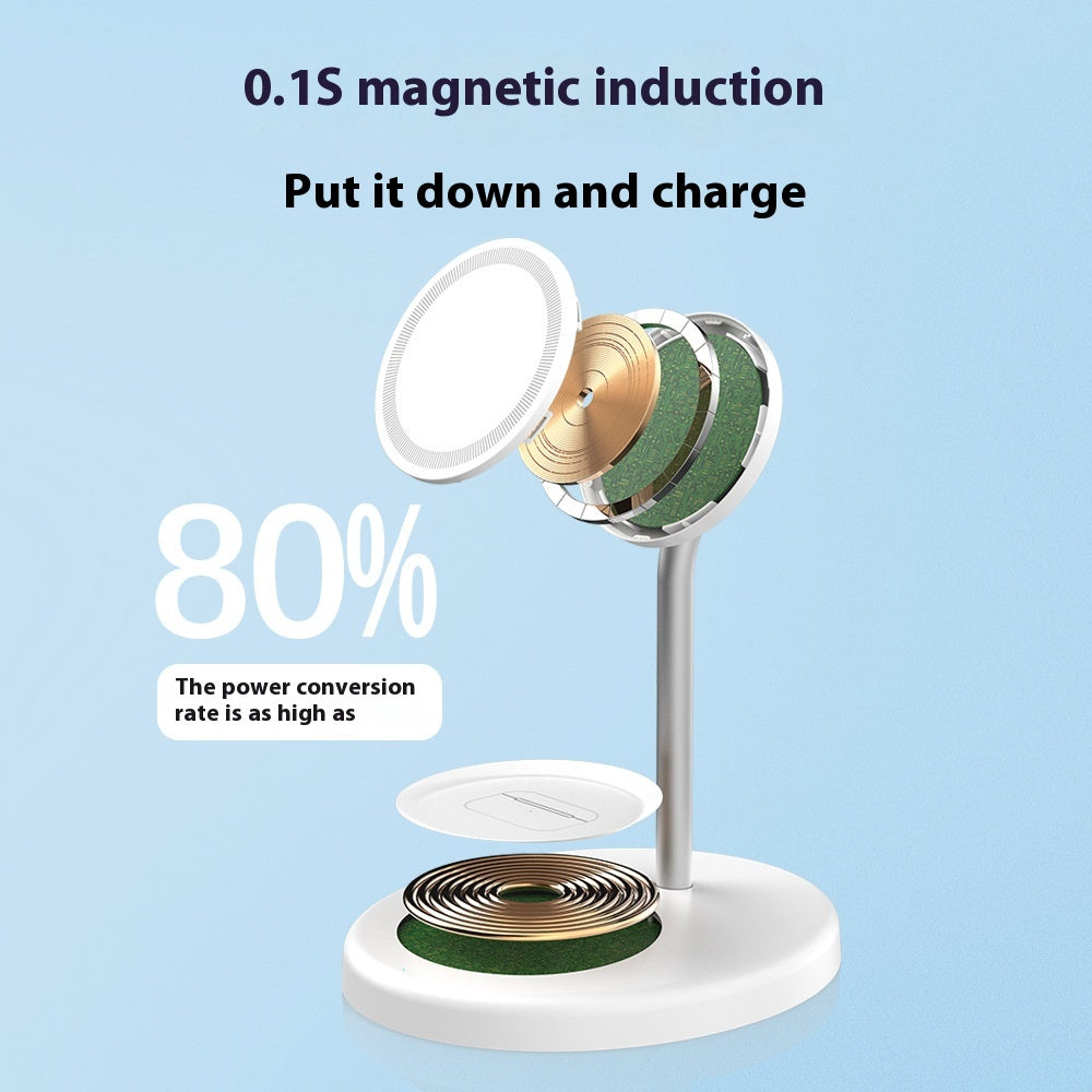 Three-in-one rotating wireless charger