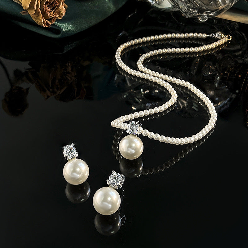 Perle set collier perles blanches pour les femmes