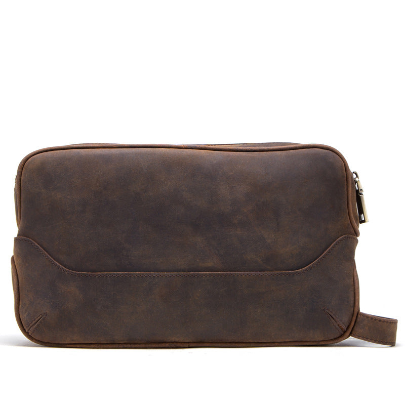 Clutch en cuir véritable pour hommes Vintage Première couche