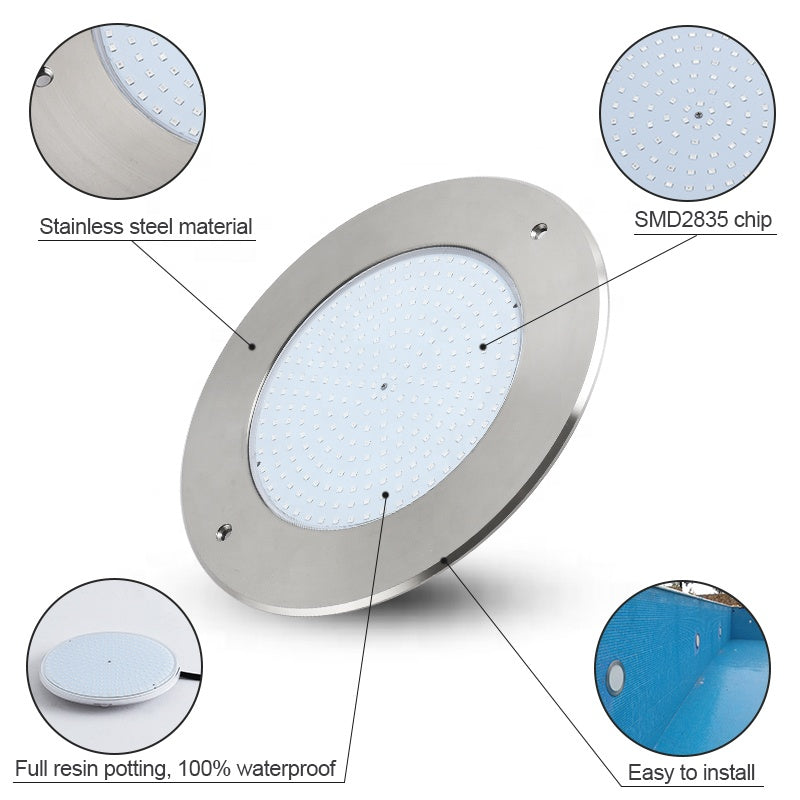 Extérieur paysage ultra-mince conduit en acier inoxydable piscine lumière