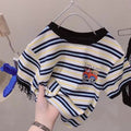 T-shirt à manches courtes à rayures pour enfants