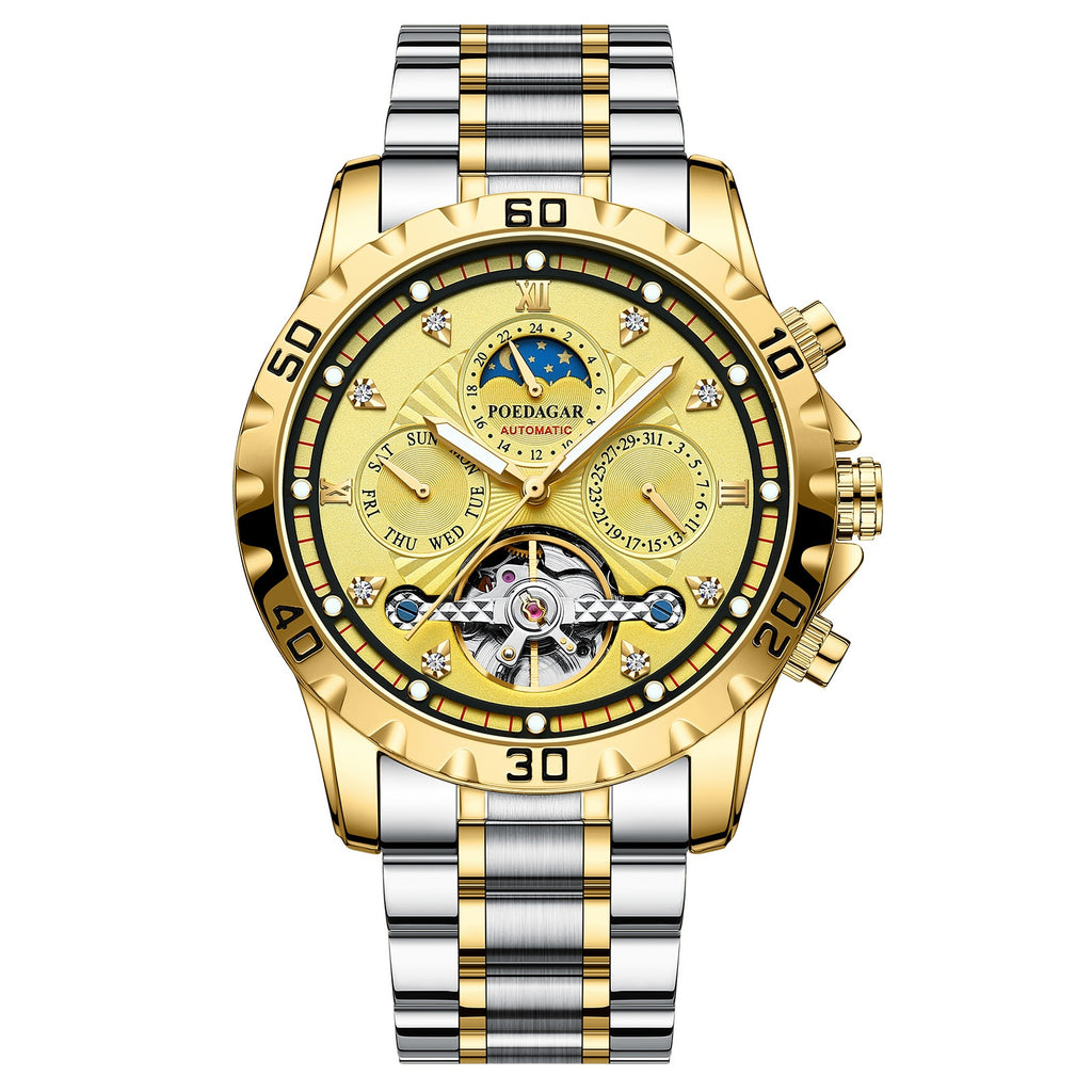 Montre mécanique pour hommes Montres de luxe imperméables multifonctionnelles pour hommes