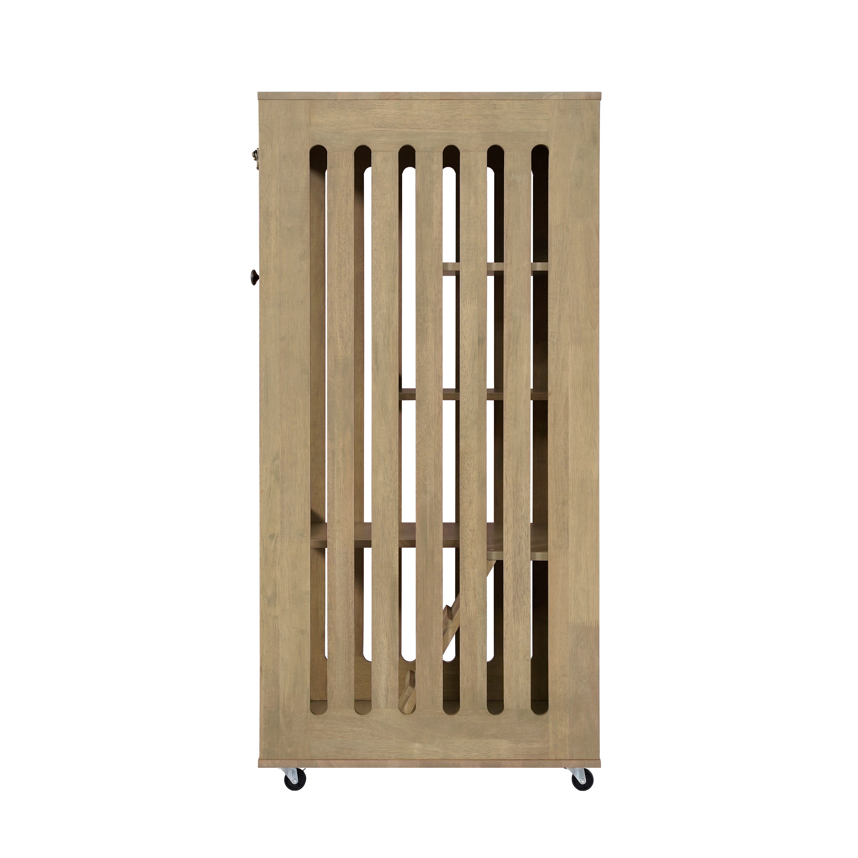 Armoire de chat en bois de caoutchouc Basia avec roues