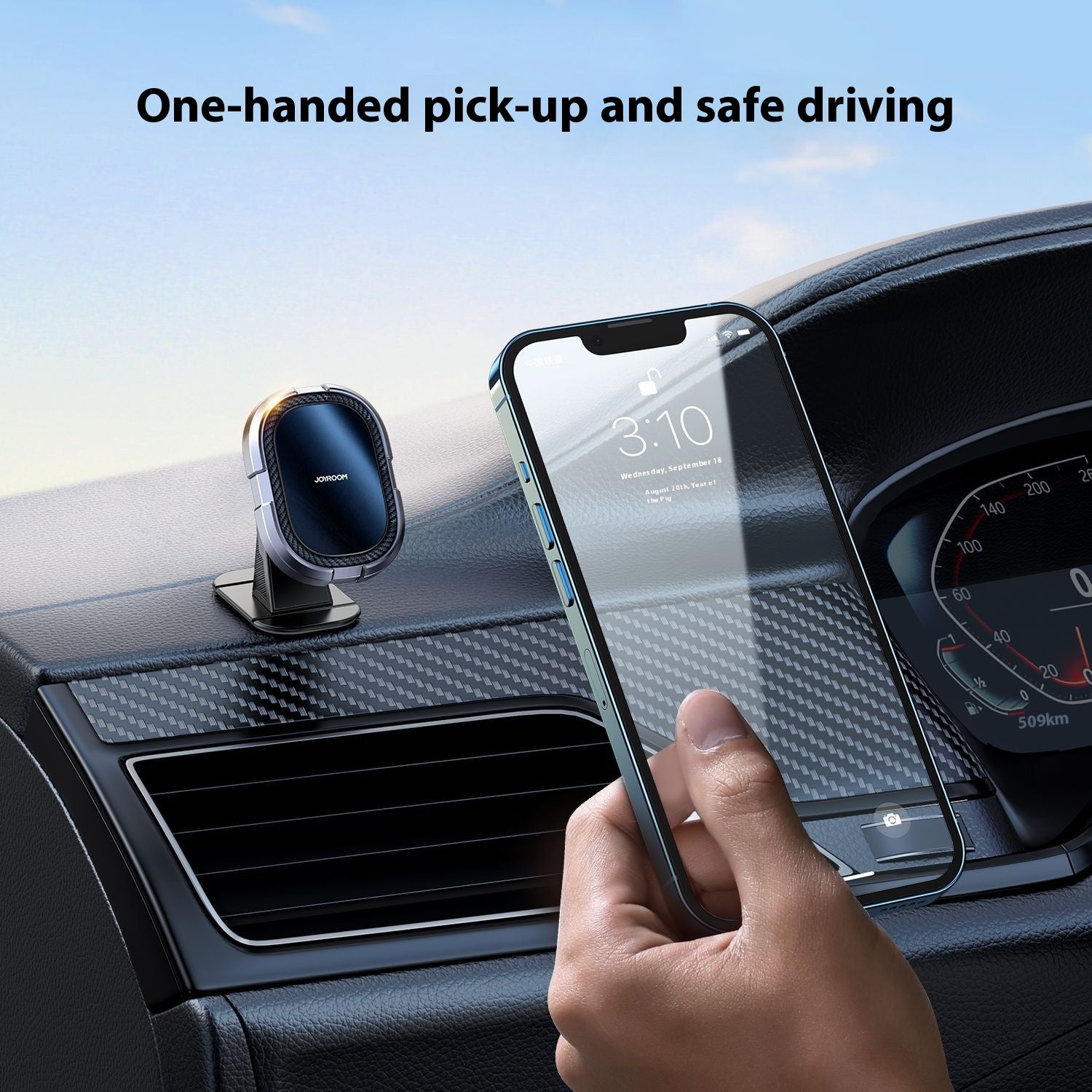 Support magnétique de téléphone de voiture pliant Navigation de voiture Alliage d'aluminium Tableau de bord