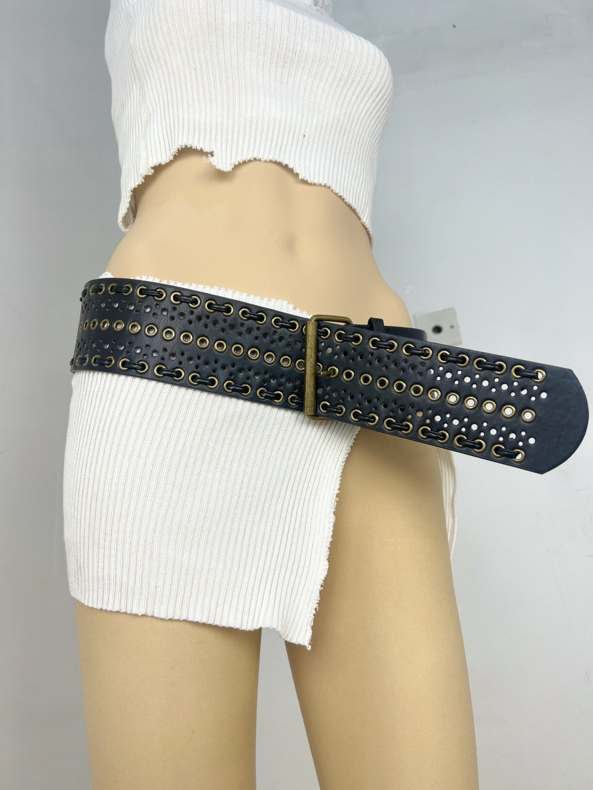 Rivet Punk large ceinture mode et polyvalent style vintage