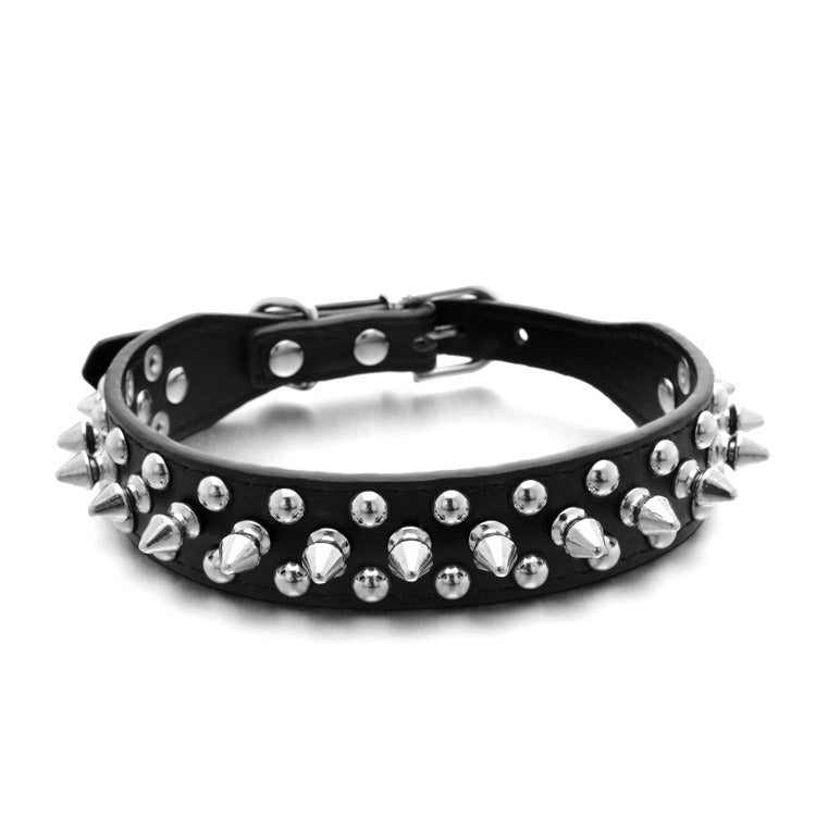 Jeu de laisse et de collier en cuir PU épaissé
