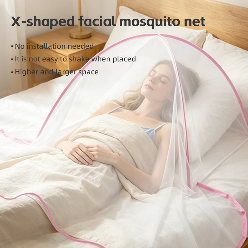 Installation Free Polding Mosquito Net pour la maison et l'étudiant Dormitorie Face-Covering Fine