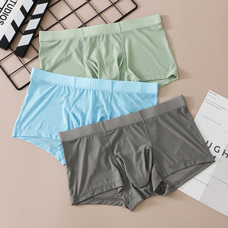 Sous-vêtements Hommes Bullet Separation Eléphant Nez Silk Masque de soie de glace rayé Couleur solide Hommes Zh