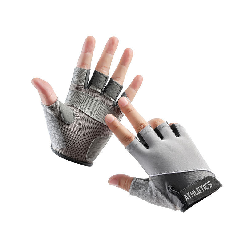 Cyclisme Fitness en plein air demi-doigt Protection solaire Pêche Gants minces en soie de glace