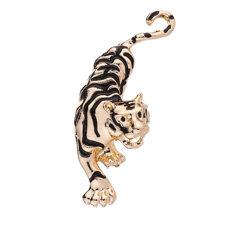 Fierce Tête Lion et Tigre Brooch Vintage Personnalisé