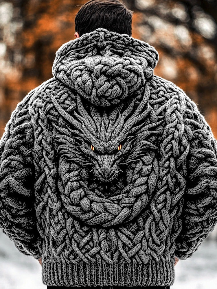 Hommes Ethnic-Style Casual imprimé Hoodie avec deux poches pour un look détendu