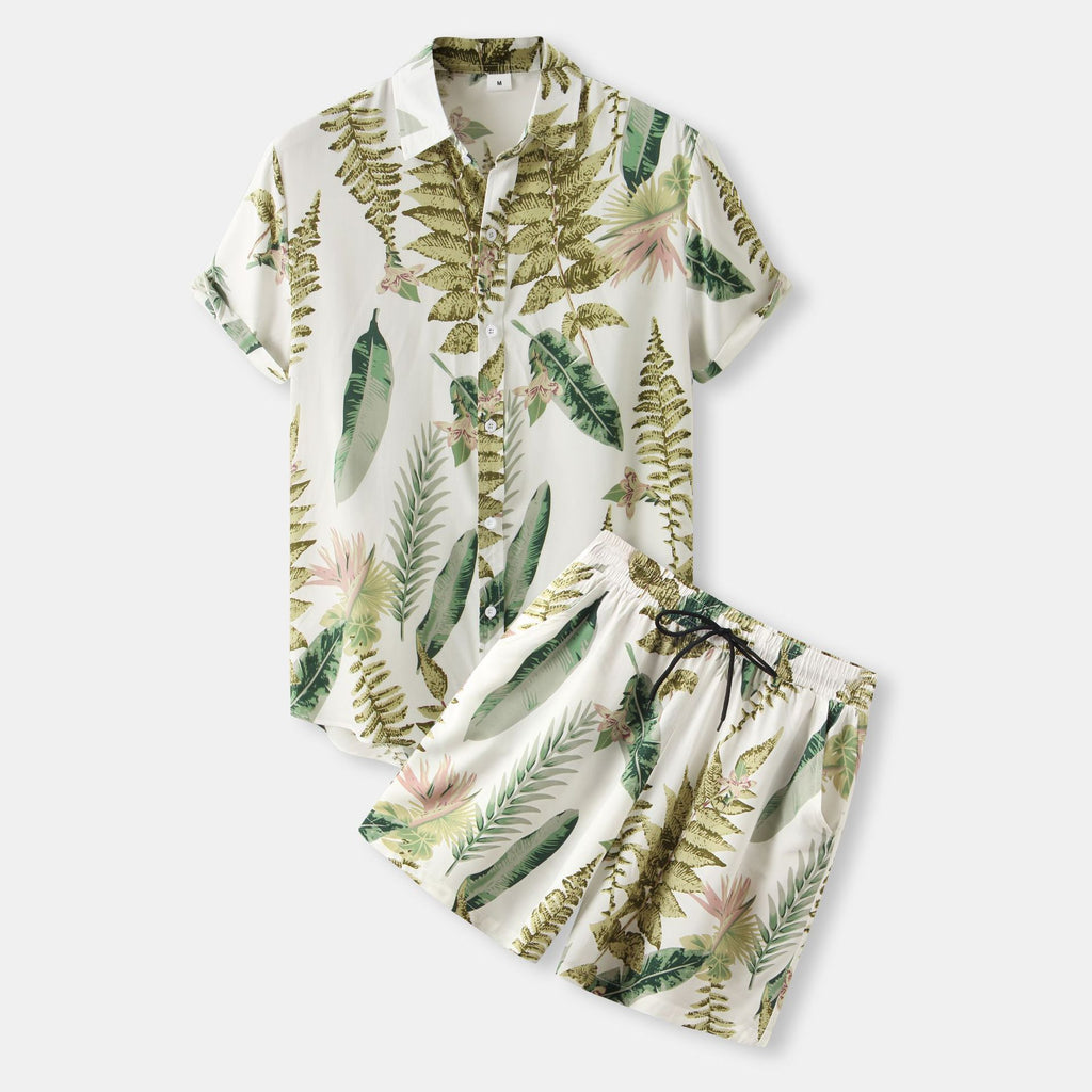 Shorts jeunes hommes Imprimé occasionnel costume deux pièces