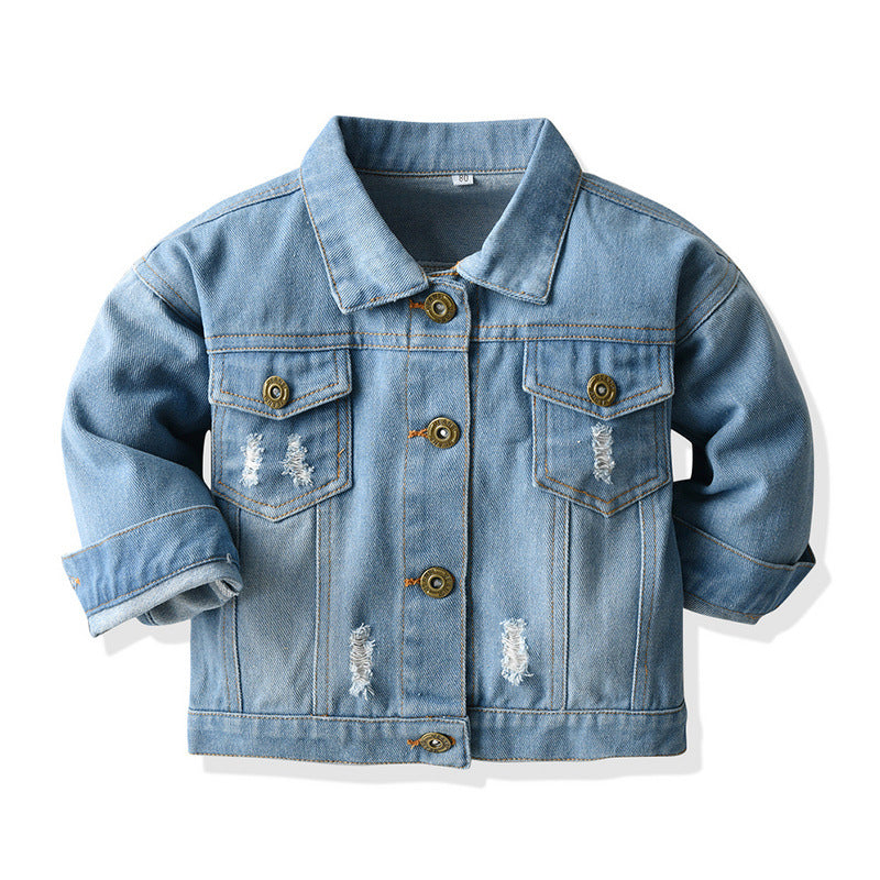 L'usure de cardigan denim courte manches longues L'usure des enfants
