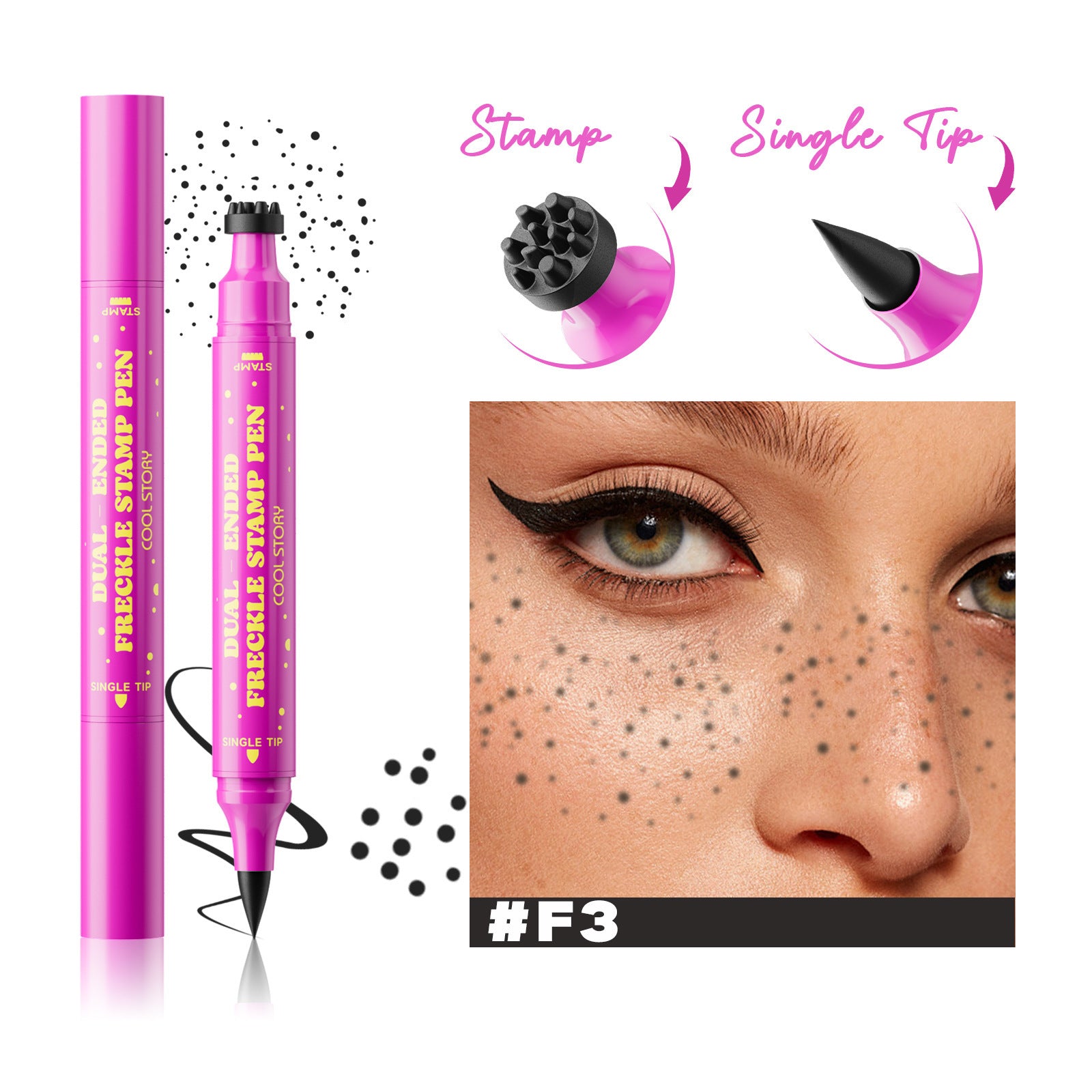 Stylo 3-en-1 à double tête à l'arrière