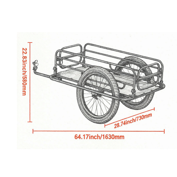 Remorque à vélo lourd de 275 Lb