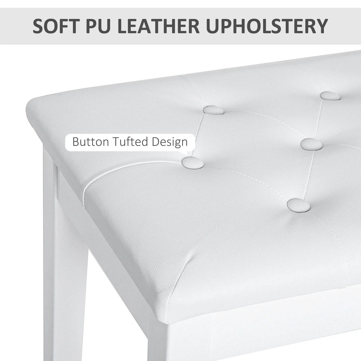 Banc pour piano de 30" avec coussin rembourré et rangement