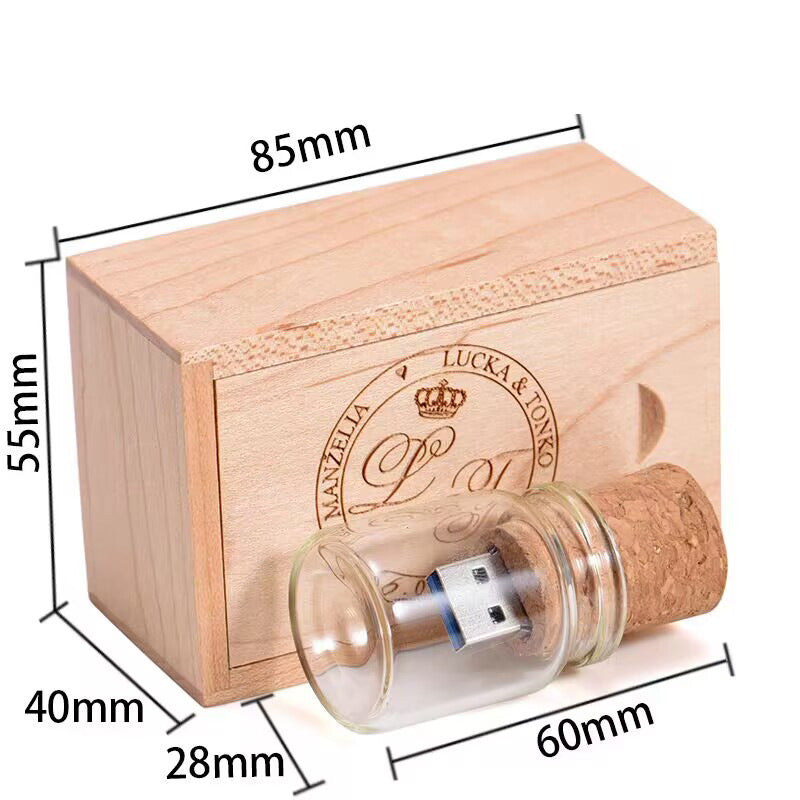 Disque USB de bouteille de drift en bois