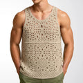 Vieux crochet Hollow-out Sleeveless Veste