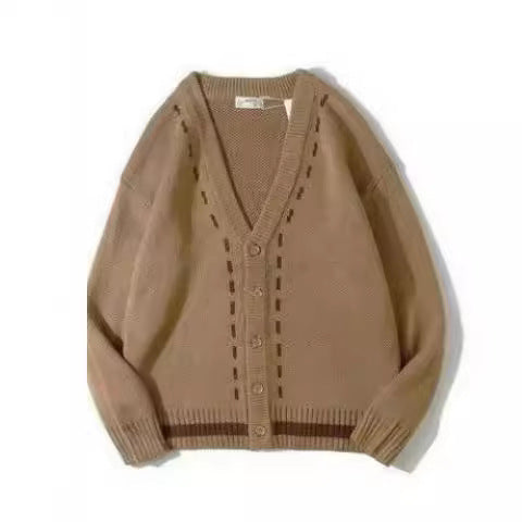 Chandail à manches longues pour hommes avec col V