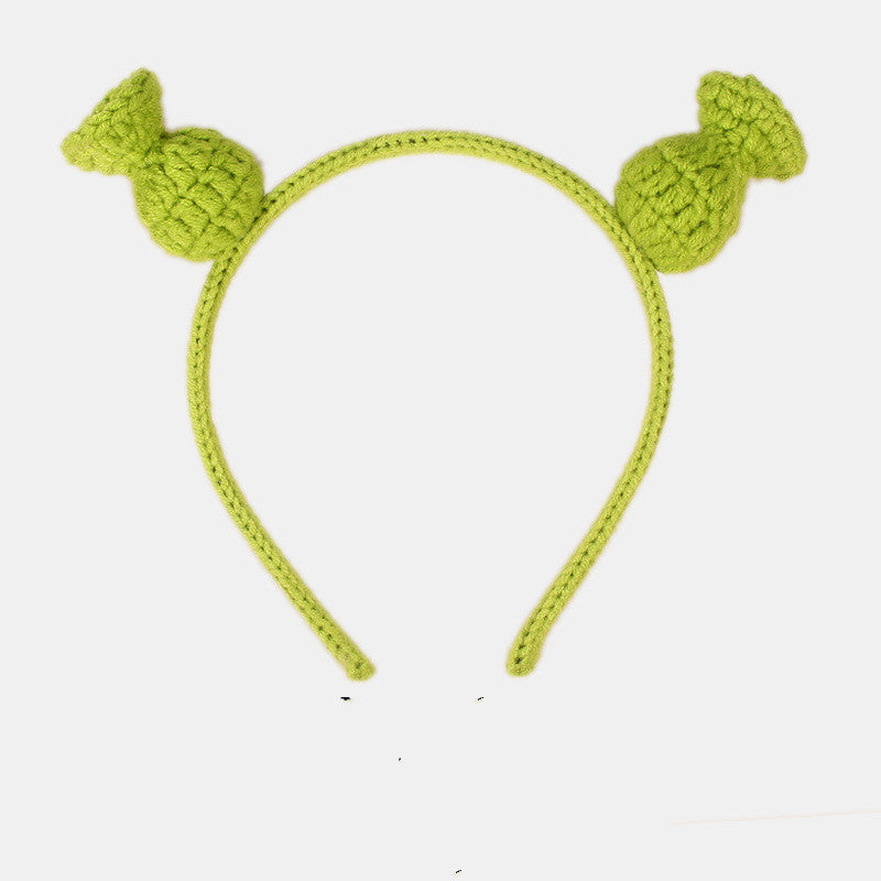 Tête crochetée en laine faite à la main vert shrek