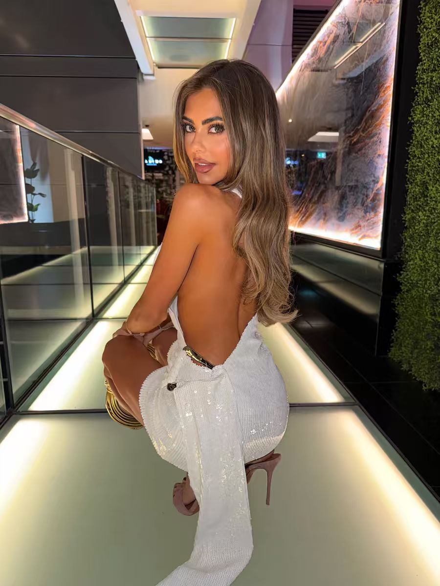 Robe pailletée sexy Bodycon sans dos Hip-hugging