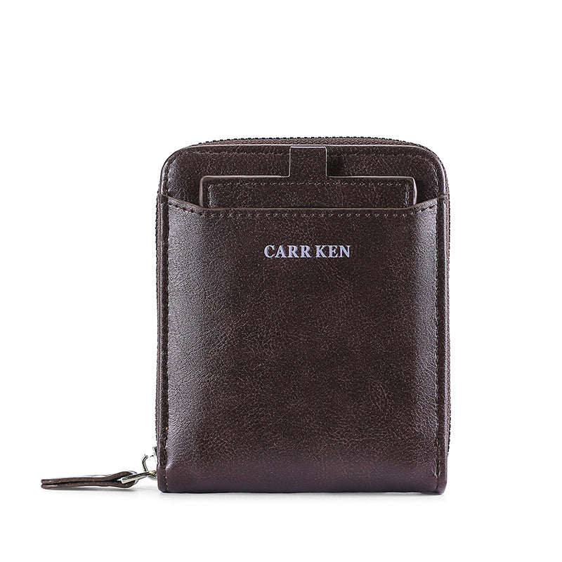 Portefeuille de fermeture éclair de mode courte casual homme