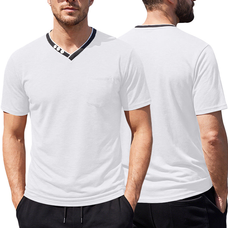 T-shirt à manches courtes Henry V-neck Hommes