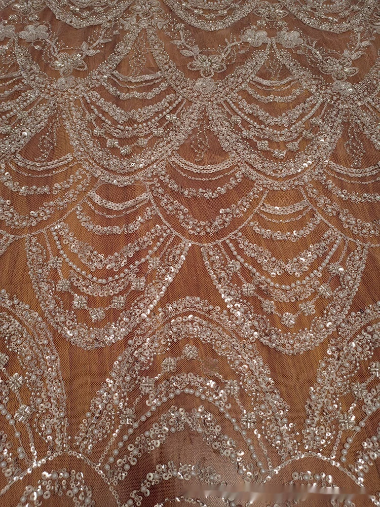 Robe de mariage en dentelle paille de style Wave