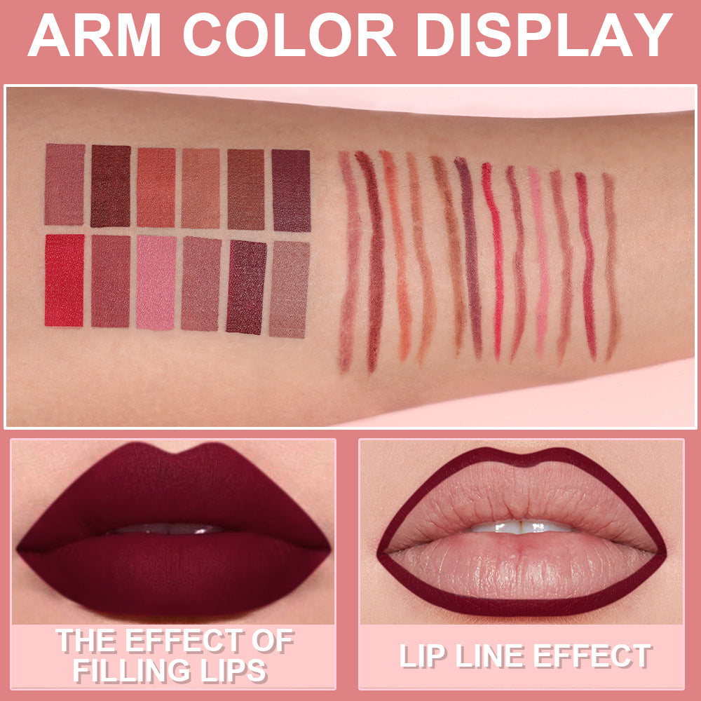 DUNUF 6-Piece Lip Liner Set facile à appliquer finition velours