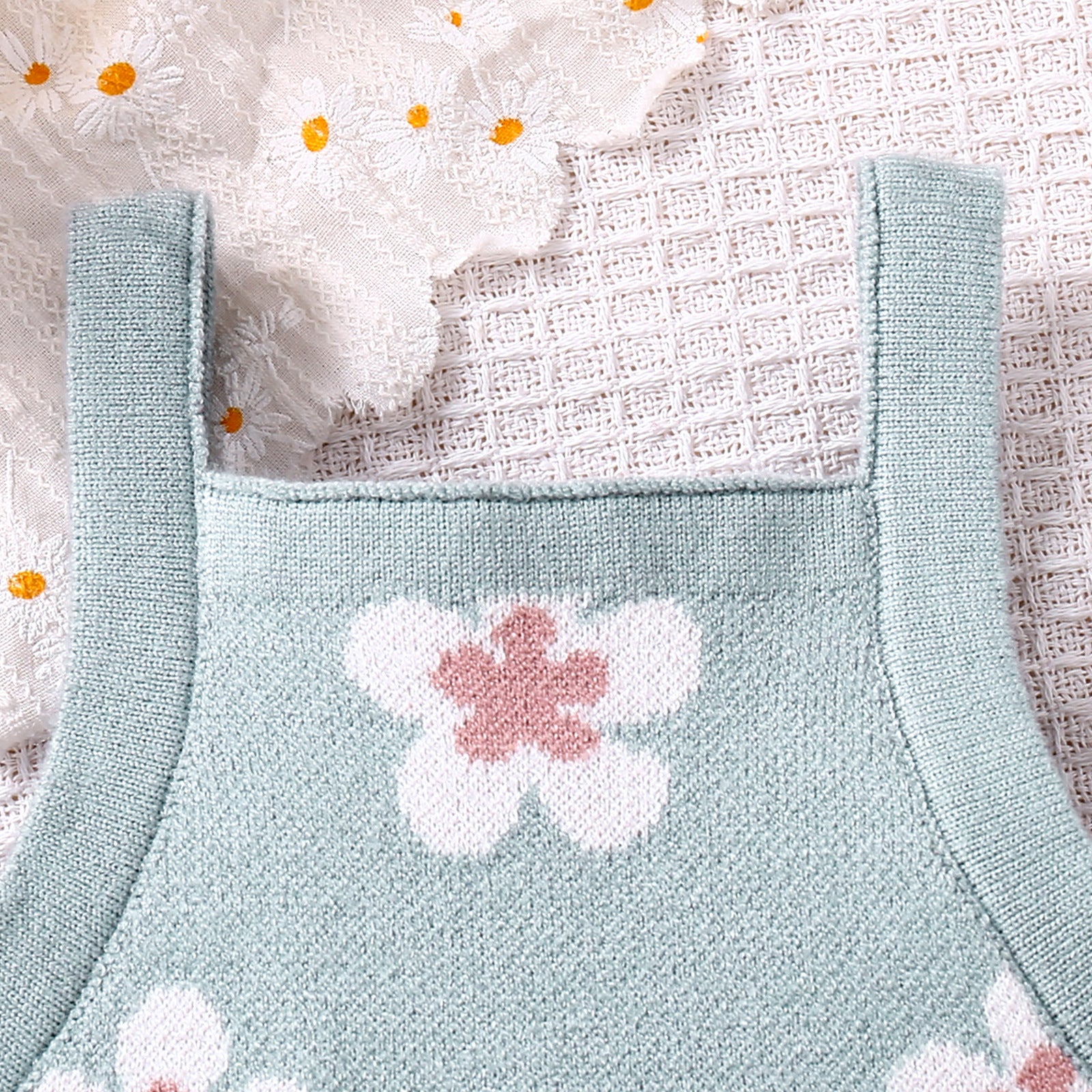 Vêtements pour enfants Strap bébé Broderie Veste bleu clair